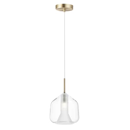 Et2 Deuce 1-Light 6.75" Wide Satin Brass Pendant Light E10044-18SBR